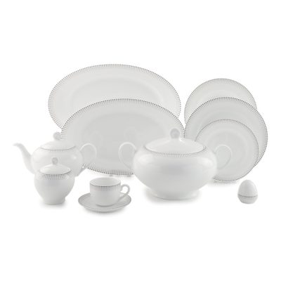 سرویس چینی 102 پارچه زرین مدل مون بلان مشکی پیکره ایتالیا اف