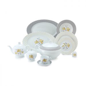 سرویس چینی 102 پارچه زرین مدل والنسیا زرد پیکره ایتالیا اف