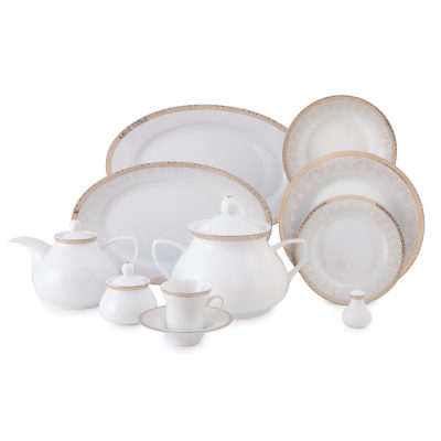 سرویس چینی 108 پارچه زرین مدل رومینا طلایی پیکره شهرزاد