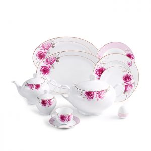 سرویس چینی 102 پارچه زرین مدل رزفلاور پیکره ایتالیا اف