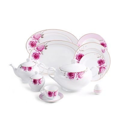 سرویس چینی 102 پارچه زرین مدل رزفلاور پیکره ایتالیا اف