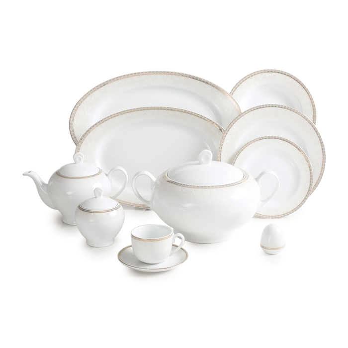 سرویس چینی 102 پارچه زرین مدل ریوا طلایی پیکره ایتالیا اف سرویس چینی 102 پارچه زرین مدل ریوا طلایی پیکره ایتالیا اف