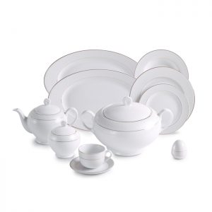 سرویس چینی 102 پارچه زرین مدل سپید صدف پیکره ایتالیا اف