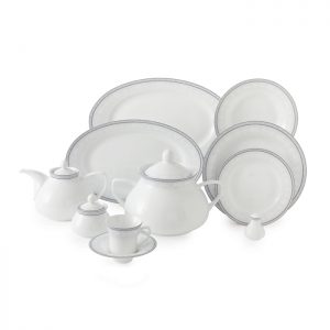 سرویس چینی 108 پارچه زرین مدل وایت رز پیکره شهرزاد