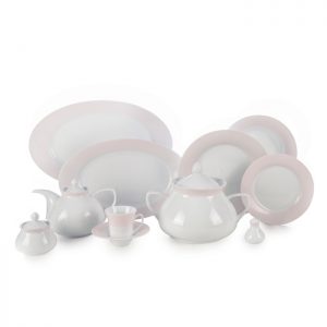 سرویس چینی 108 پارچه زرین مدل مریدین صورتی پیکره شهرزاد