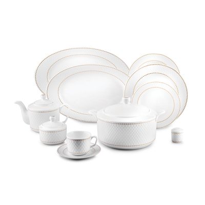 سرویس چینی 102 پارچه زرین مدل میلانو سفید پیکره رادیانس