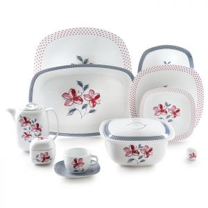 سرویس چینی 98 پارچه زرین مدل والنسیا ارغوانی پیکره کواترو