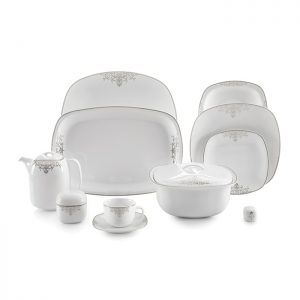 سرویس چینی 98 پارچه زرین مدل مونت کارلو پلاتینی پیکره کواترو