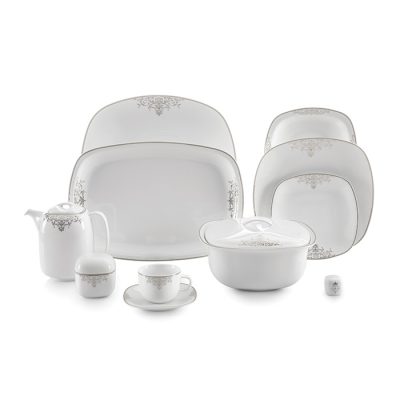 سرویس چینی 98 پارچه زرین مدل مونت کارلو پلاتینی پیکره کواترو