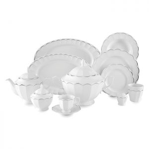 سرویس چینی 103 پارچه زرین مدل نارسیس پلاتینی پیکره نئوکلاسیک