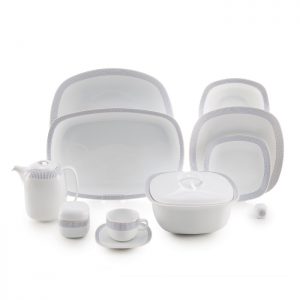 سرویس چینی 98 پارچه زرین مدل لورن طلایی پیکره کواترو