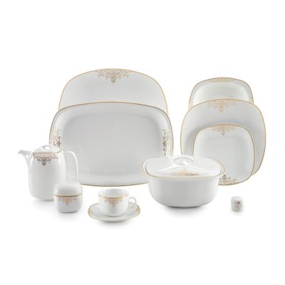 سرویس چینی 98 پارچه زرین مدل مونت کارلو طلایی پیکره کواترو