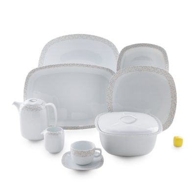 سرویس چینی 98 پارچه زرین مدل ماتریکس پیکره کواترو