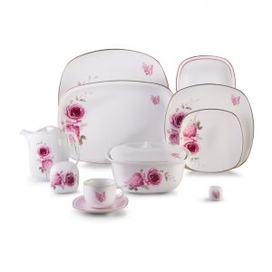 سرویس چینی 98 پارچه زرین مدل رزفلاور پیکره کواترو