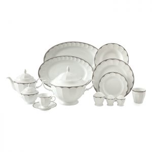 سرویس چینی 103 پارچه زرین مدل ایساتیس پلاتینی پیکره نئوکلاسیک