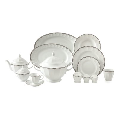 سرویس چینی 103 پارچه زرین مدل ایساتیس پلاتینی پیکره نئوکلاسیک