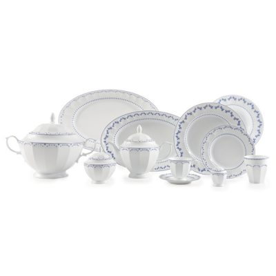 سرویس چینی 103 پارچه زرین مدل فرانسیس سرمه ای پیکره نئوکلاسیک